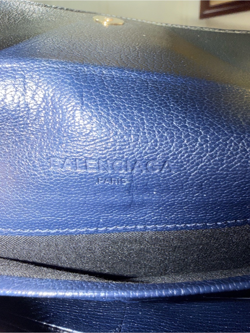 Balenciaga Le City Wallet on Chain Crossbody Blue w/ Strap & Charm - Picture 10 of 17